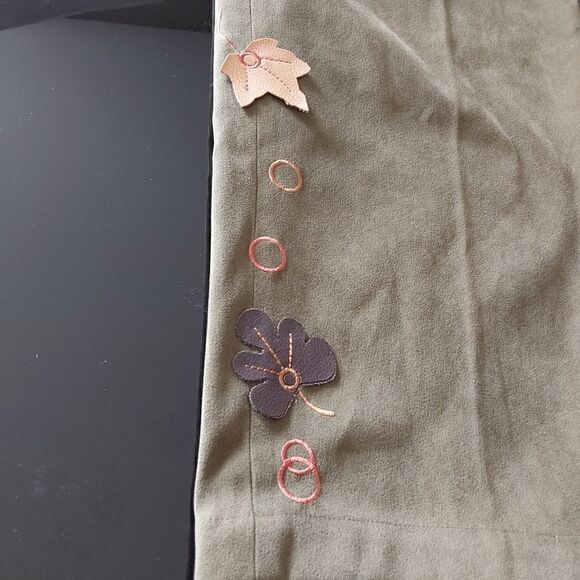 Robert Louis Pants Sz M Olive green with Fall Leaves - Picture 6 of 10